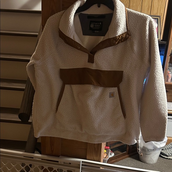Carhartt Jackets & Blazers - Carhartt Cream and Tan Sherpa Fleece